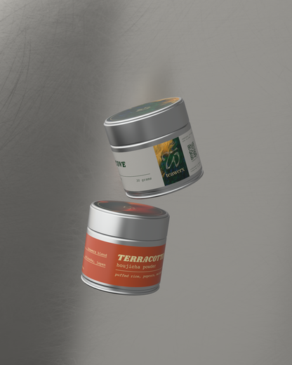 Teawerx Classic Gift Set featuring Emerald Cove and Terrateca premium tea tins on a minimalist gray background